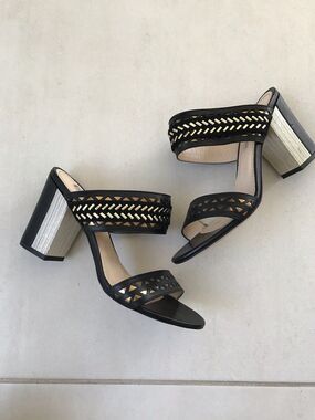 Enzo Di Martino Leather Suede Laser Cut Sandals